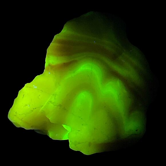 Vaseline Swirl Pink Art Glass Cullet Glowing Uranium Swirl Slag Glass #4GX112 - Picture 1 of 6